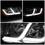 Pair of LED Chrome Amber Projector Headlights for Grand Cherokee (2014–2016)
