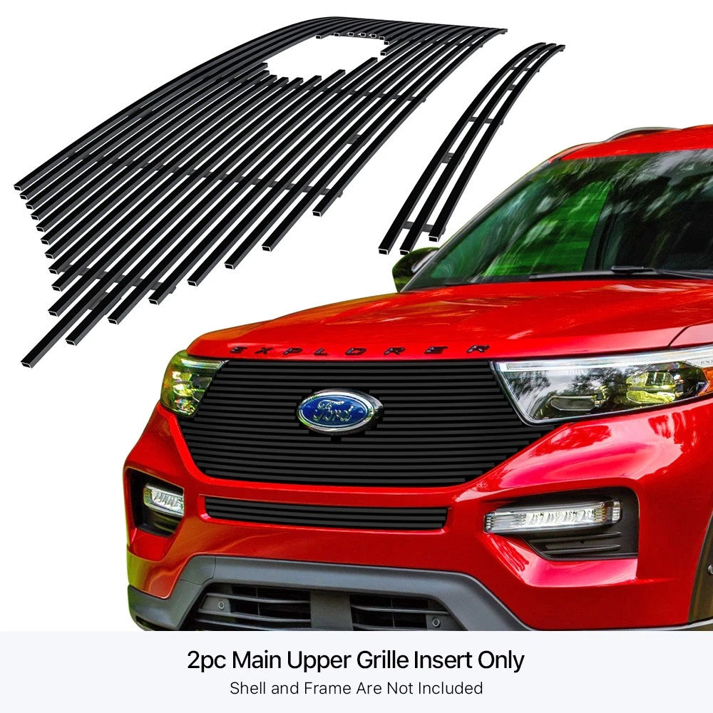 Stainless Black Billet Grille Insert for Ford Explorer (2020-2024)