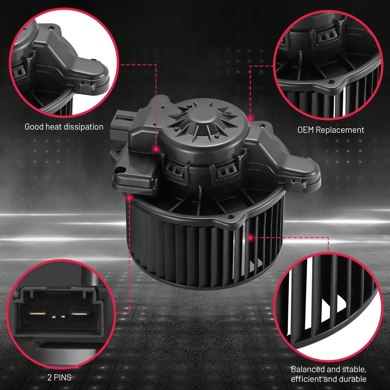 HVAC Heater Blower Motor w/ Wheel for Hyundai Ioniq (2017–2022) 700345