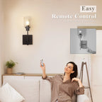 LED Wireless Wall Sconce Lamp - Rechargeable Glass Black