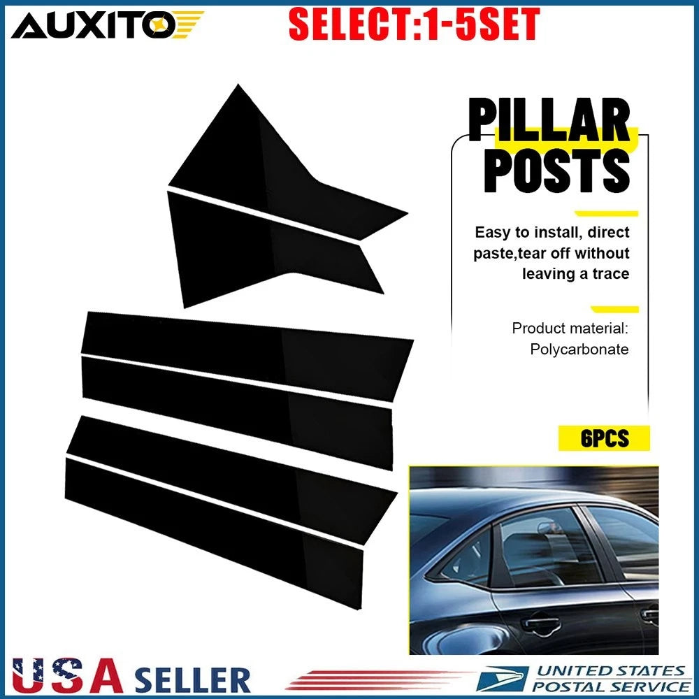 Glossy Black BC Pillar Post Cover for Honda Civic Sedan (2022–2025)