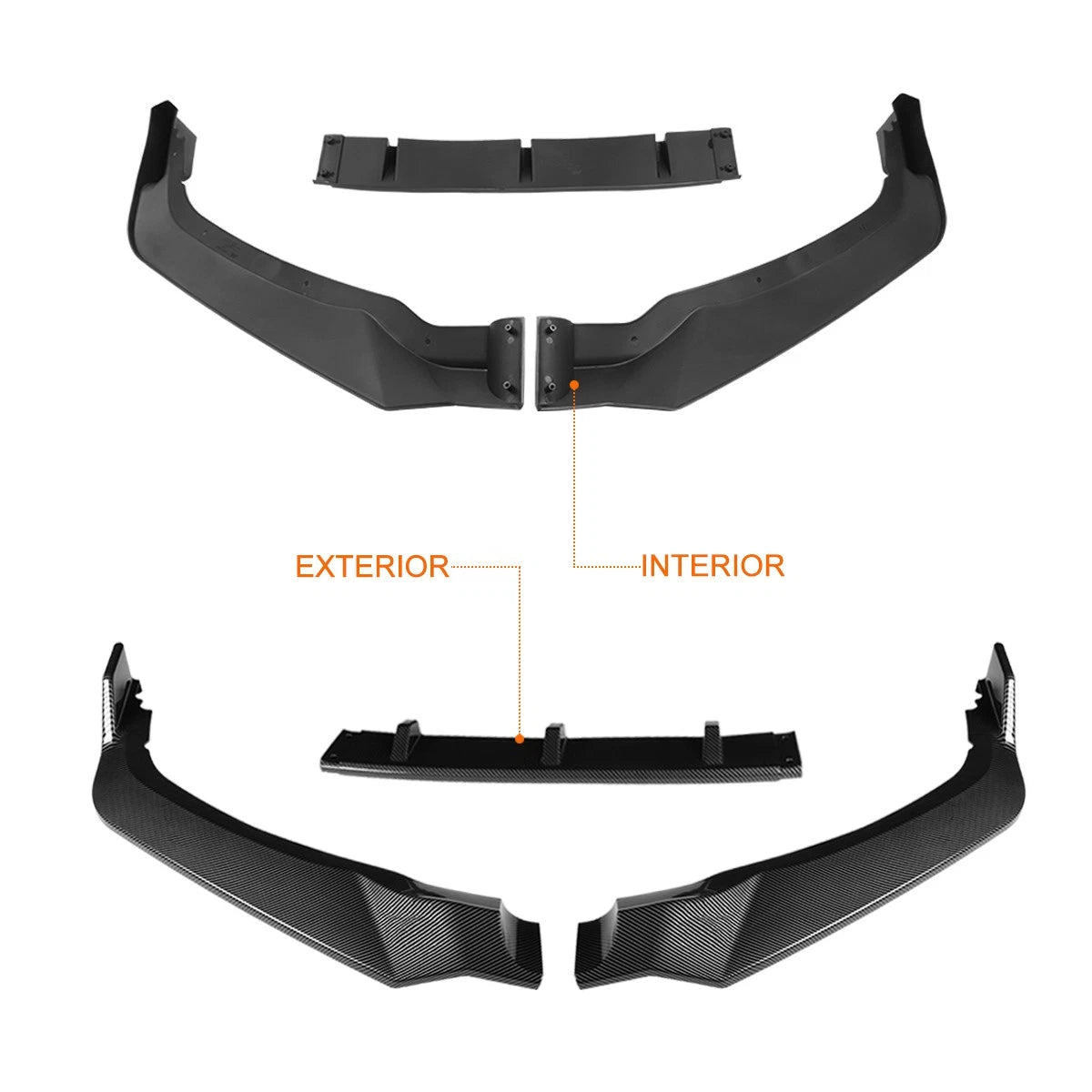 Carbon Fiber Look CK-Style Front Bumper Lip for Honda Odyssey (2018–2020)