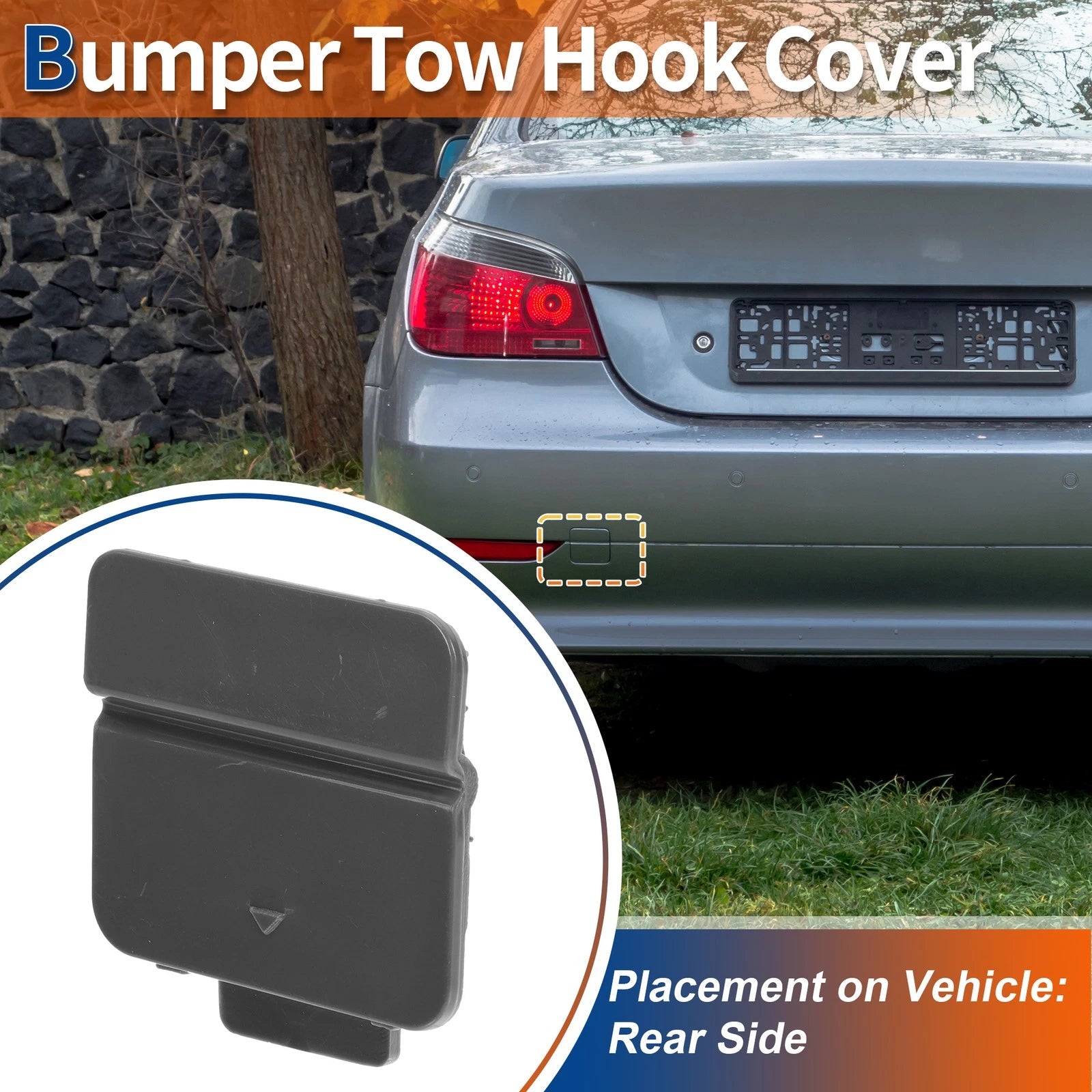 Rear Bumper Tow Hook Cover for BMW 525i 530i 545i (2001–2007) No. 51127119151
