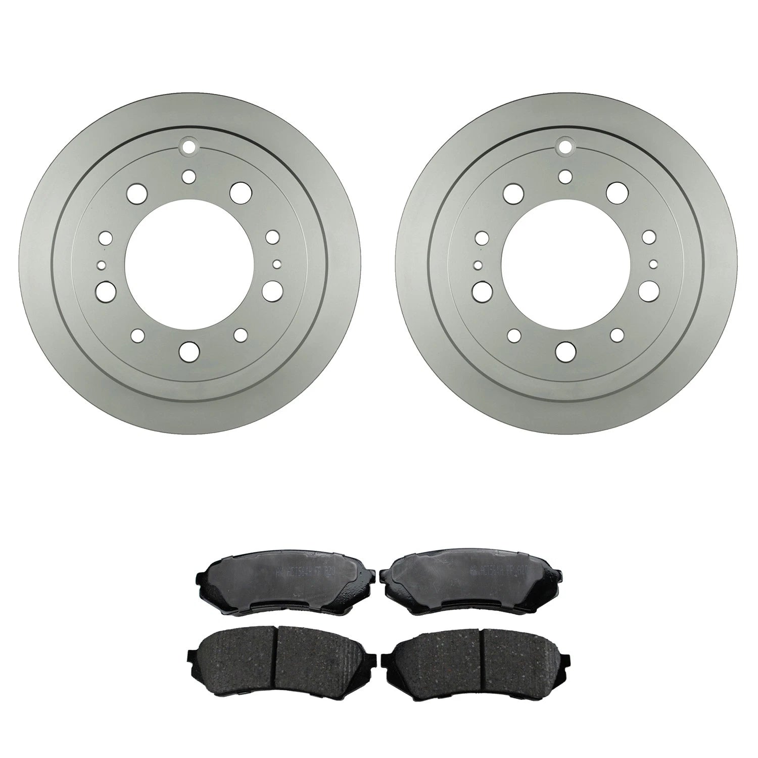 Set of 2 Bosch QuietCast Rear Rotors & Akebono ProACT Pads for Land Cruiser