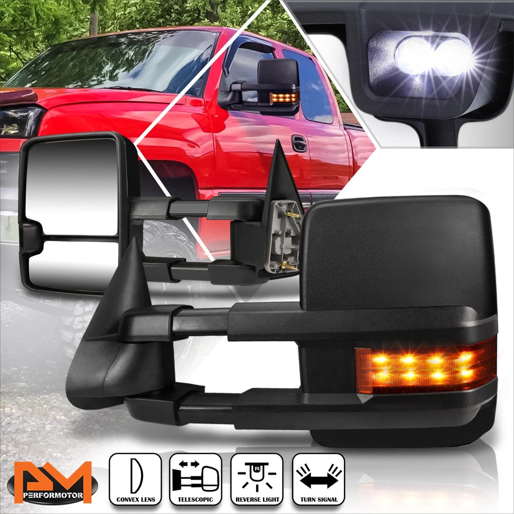 Set of 2 Towing Mirrors for Silverado/Sierra 1500 2500 3500 (2003–2007) w/LED