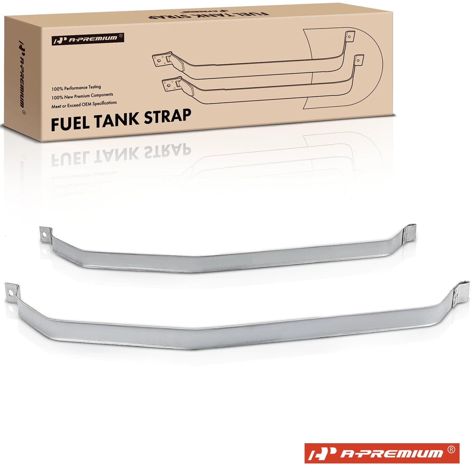 2X Steel Fuel Tank Straps for Lincoln Continental (1983–1987)