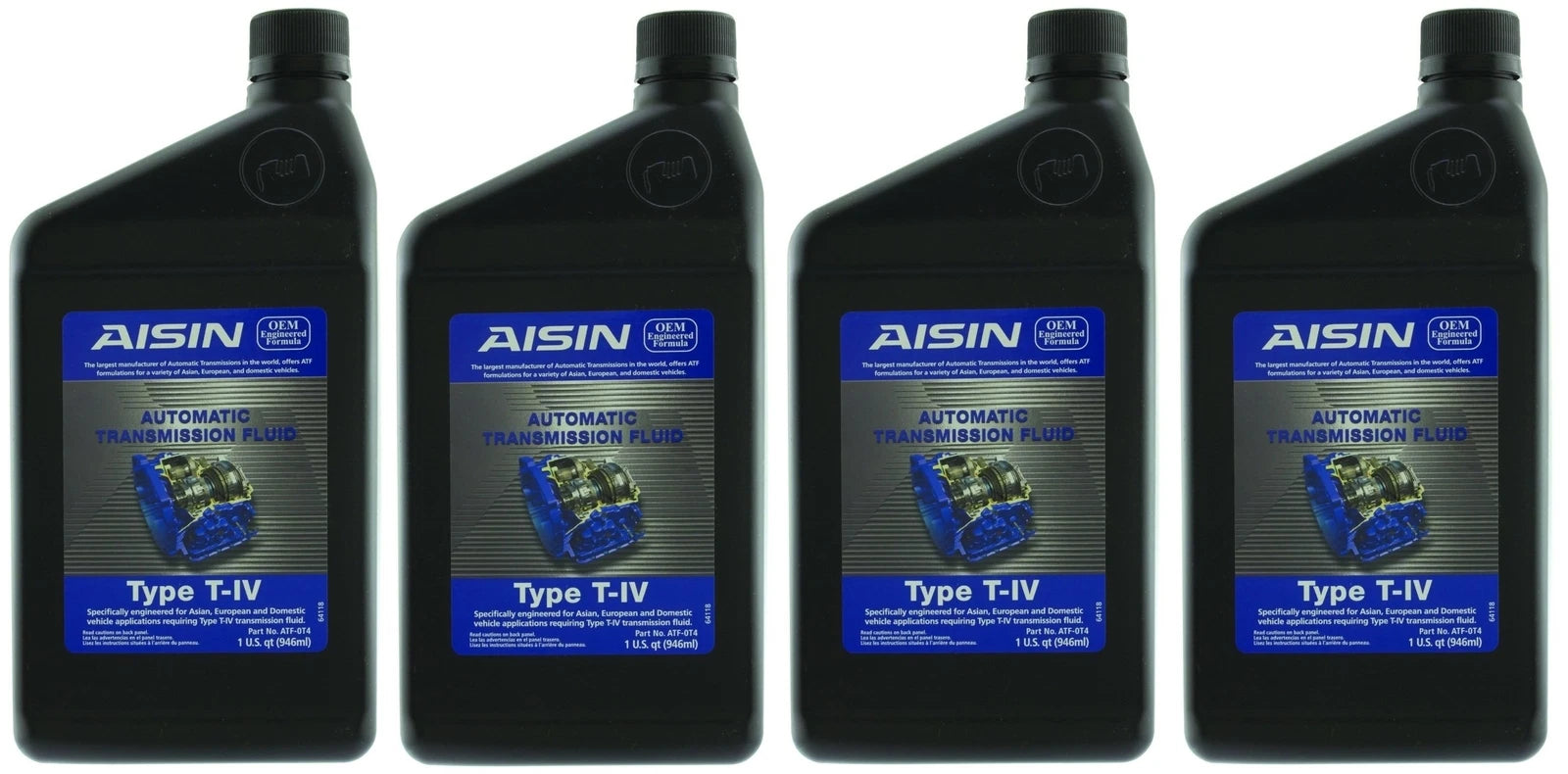Set of 4 AISIN ATF-0T4 Automatic Transmission Fluid Type T-IV for Toyota