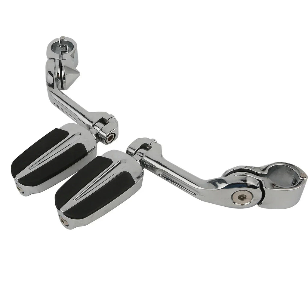 Highway Bar Footpegs Long Angled Adjustable Mount for Harley Touring Softail