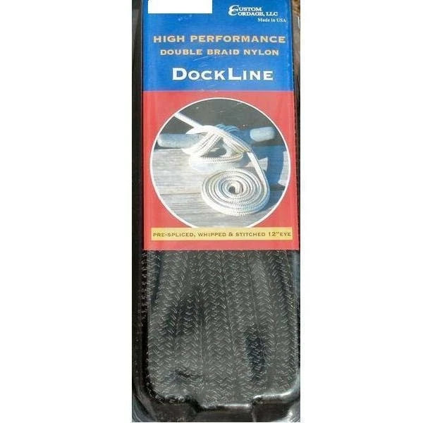3/4" x 30" Black Double Braid Dock Line for Boats (167)