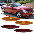 Set of 4 Amber Front & Red Rear Side Marker Lights for Lexus SC430 (2002–2010)