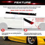 Universal 86.5" Side Skirt Extension Rocker Panel Lip Splitters (Canards) (2024-2024)