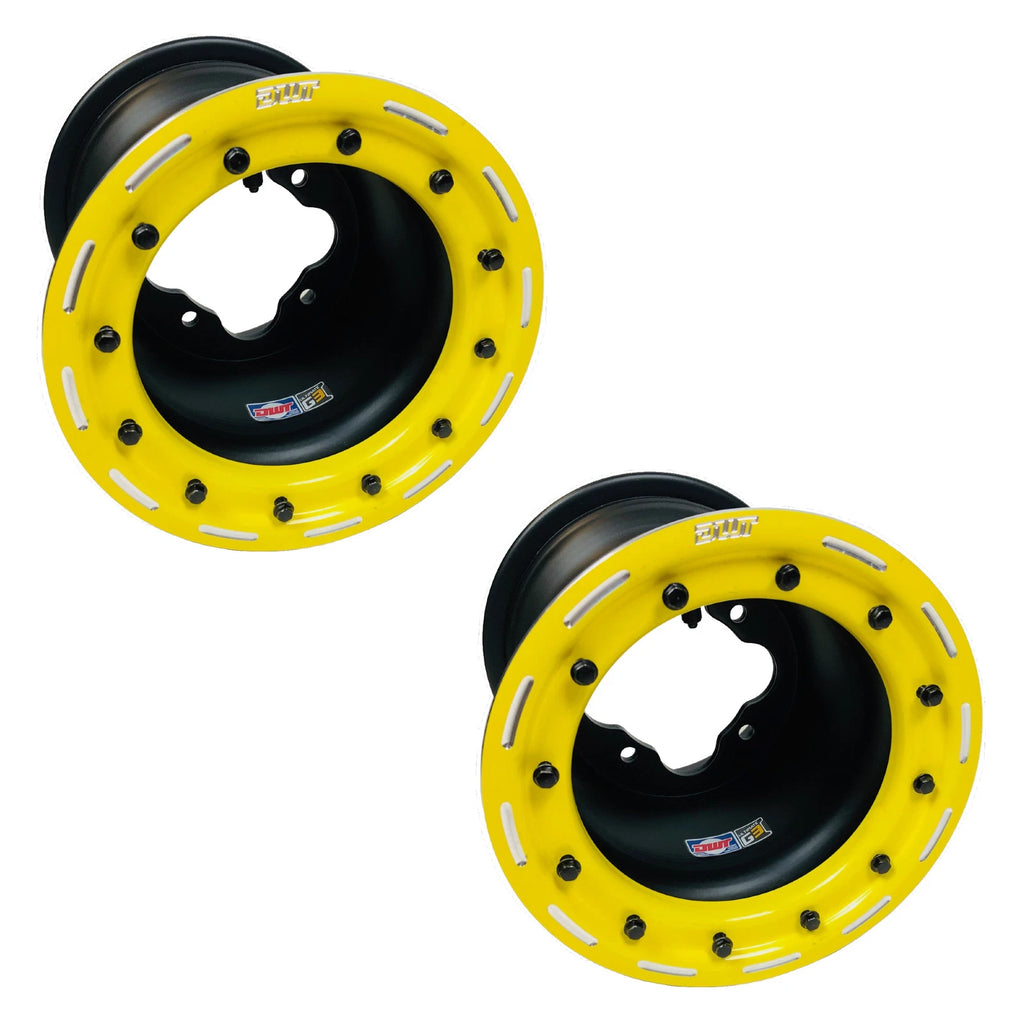 Set of 2 DWT G3 Yellow Beadlock Wheels for Raptor 700 660 (2006–2014)