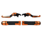 Orange Extendable Brake Clutch Lever Grip Set for Yamaha YZF R1 R6S