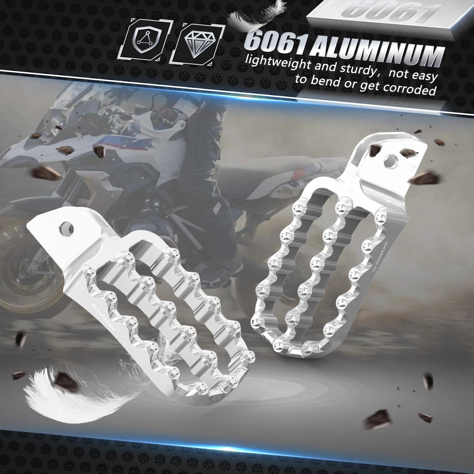 Wider Foot Pegs for BMW R1200GS R1200GS Adventure (2013–2018)