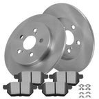 Set of 2 Rear Brake Rotors & Ceramic Pads for Toyota Corolla Prius Prime (2017–2022)