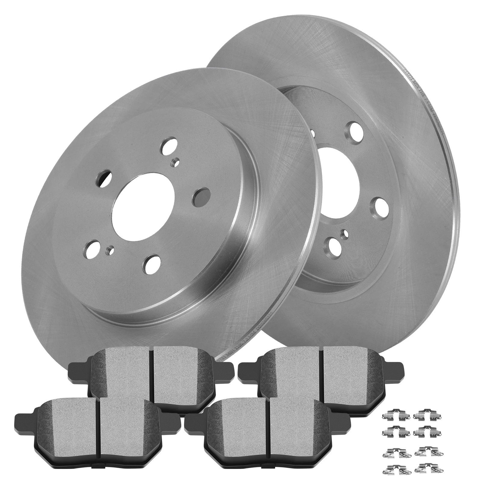 Set of 2 Rear Brake Rotors & Ceramic Pads for Toyota Corolla Prius Prime (2017–2022)