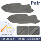 Car Front Door Panels Armrest Covers Gray for Honda Civic Sedan (2006-2011)