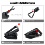 Tri-Fold Shovel for Military Camping Survival Scouting (Black)