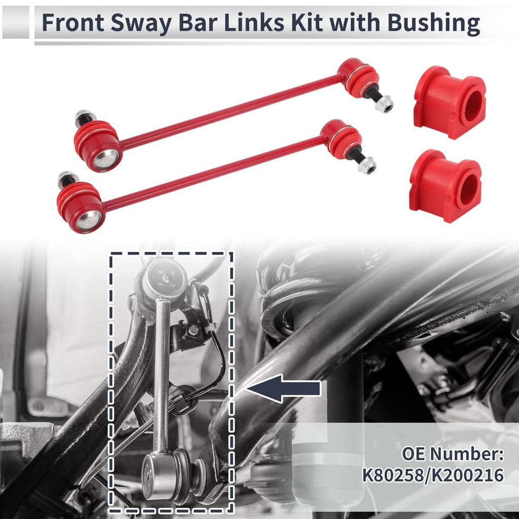 Front Stabilizer Bar Links with 2 Pcs Bushing for Jeep Patriot (2007–2017) No.K80258
