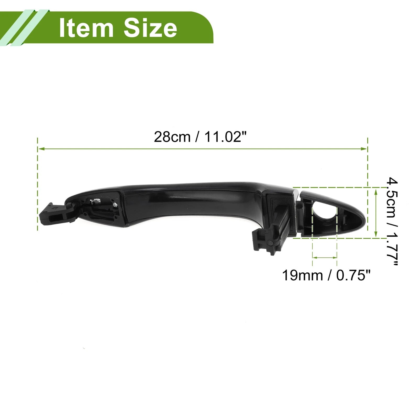 Exterior Door Handle for Hyundai (2011–2017) No. 826512T011 Black Silver Tone