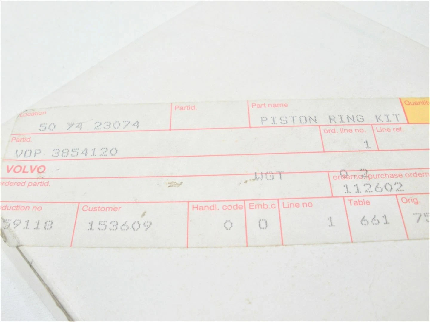 Piston Ring Kit for Volvo Penta 7.4L 8.2L Sterndrive (3854120)