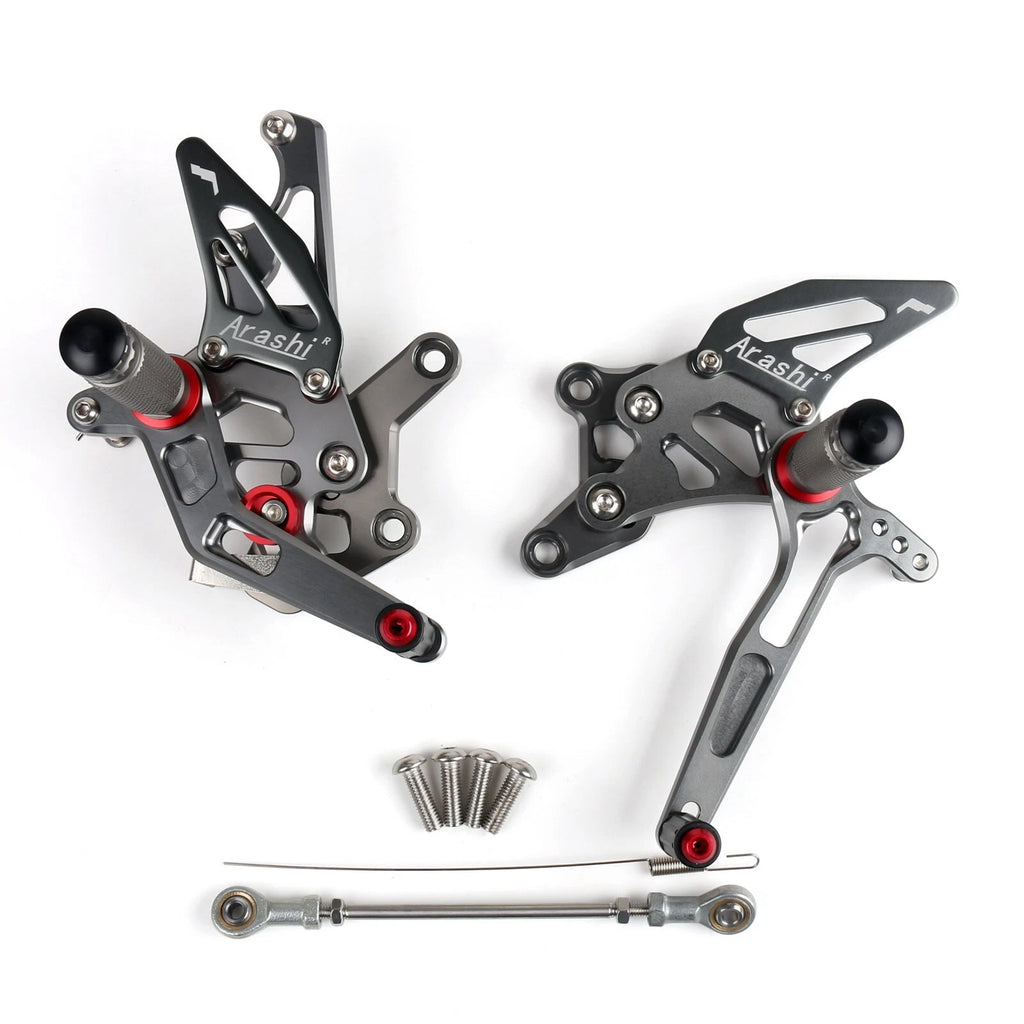Racing Rearsets Footrest Set for Yamaha YZF R25 (2015–2019) Gray B2