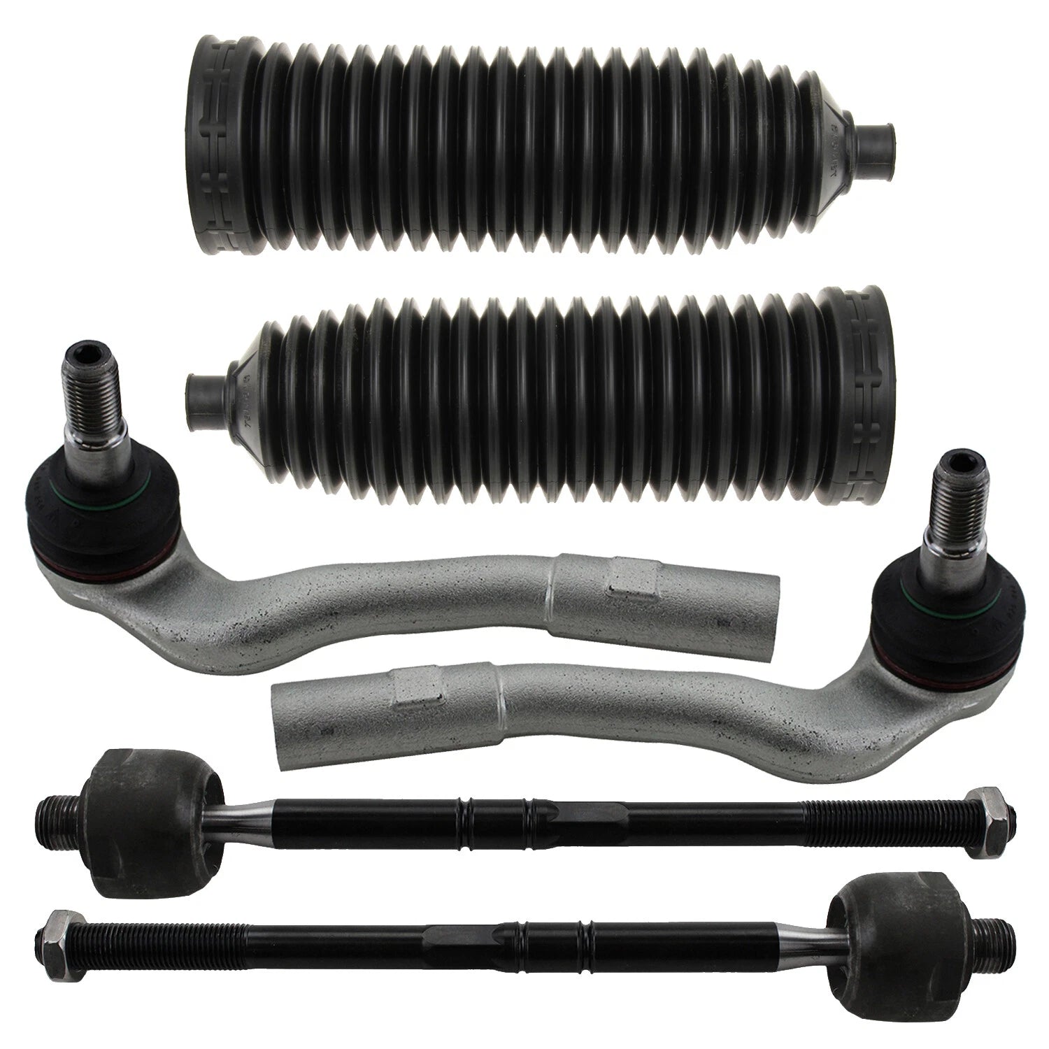 Set of 6 Lemforder Inner & Outer Steering Tie Rod Ends & Boots for Mercedes R171
