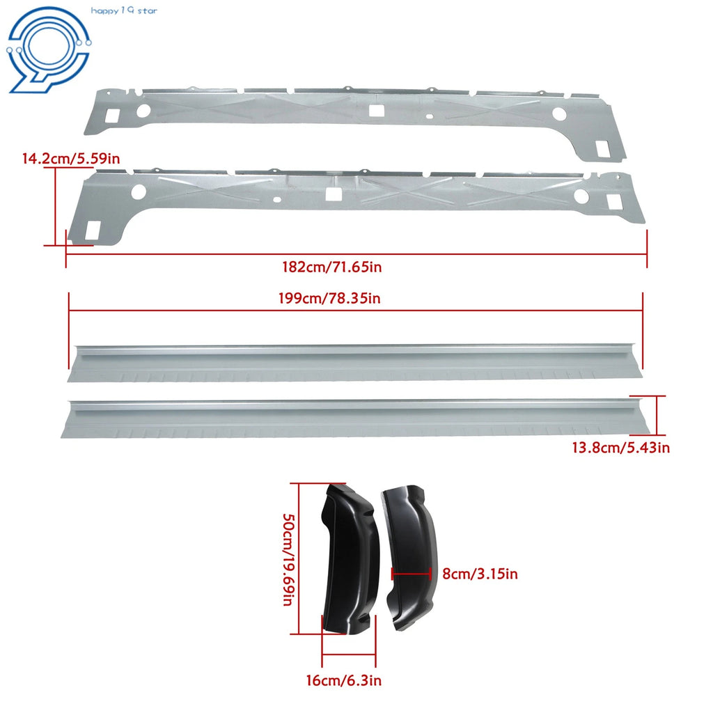 6PCS Inner & Outer Rocker Panels w/ Cab Corners for Sierra 1500 (1999–2007)