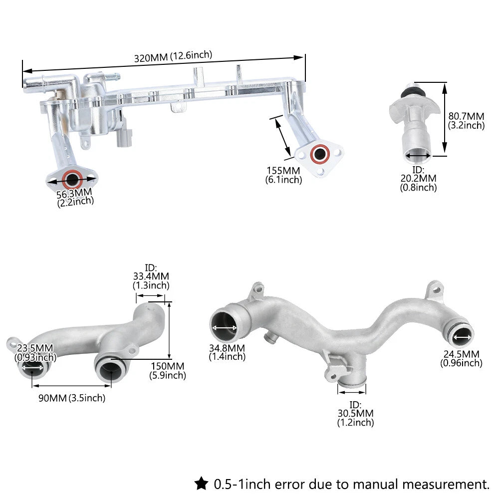 Upgraded Metal Coolant Crossover Pipe for Jaguar Land Rover (2010–2023)