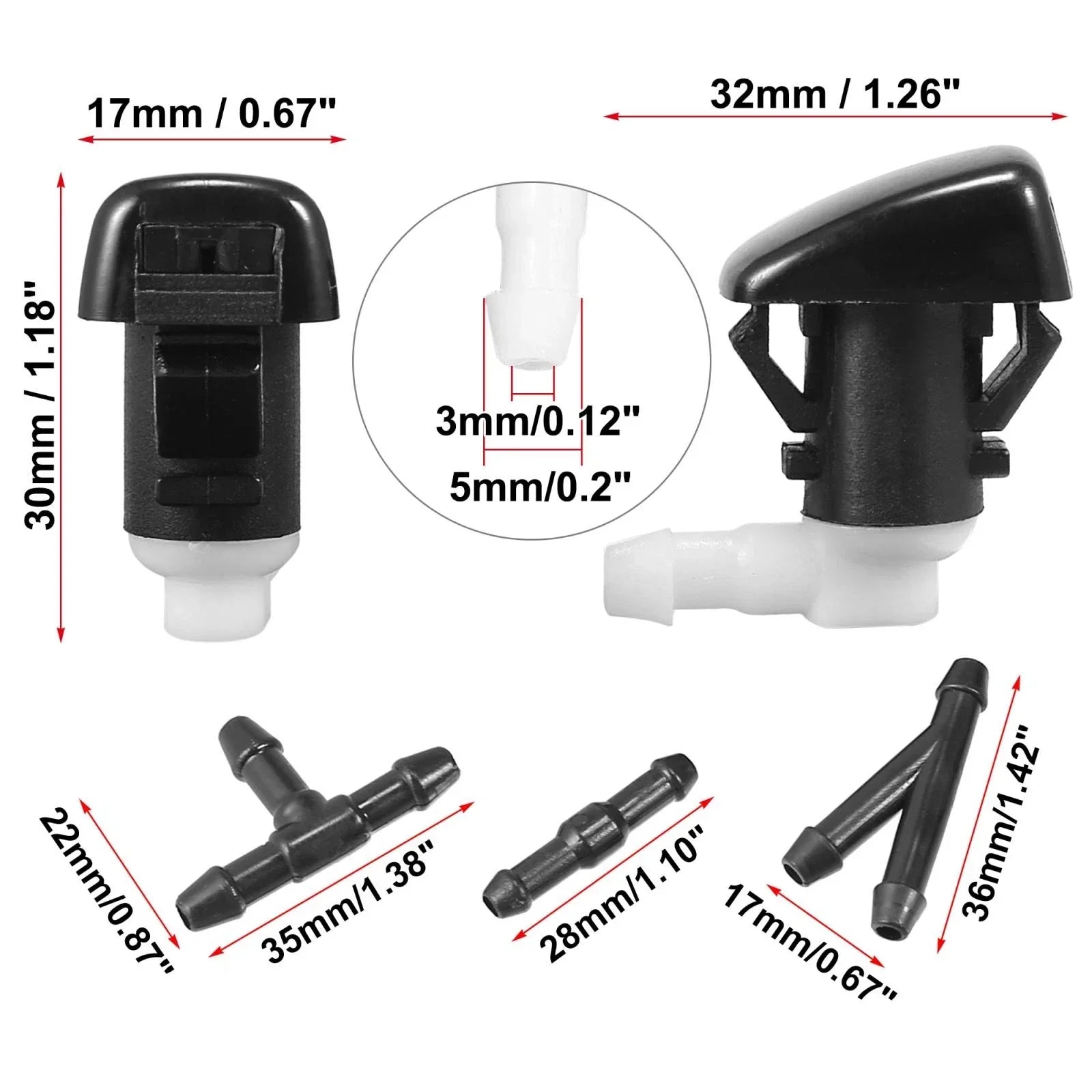 4pcs Front Windshield Washer Nozzles for Dodge Durango (2011-2023)
