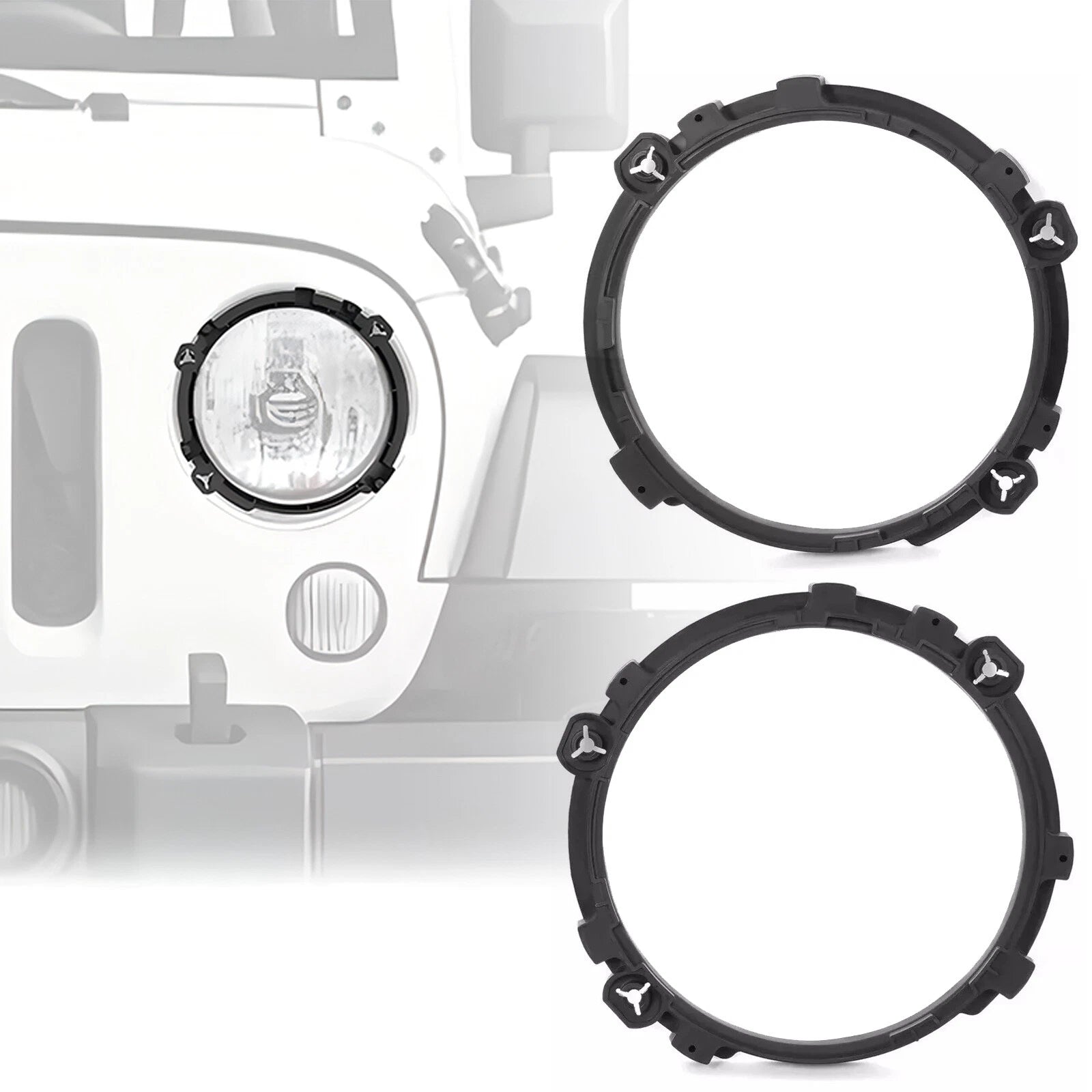 7" Headlight Replacement Mount Bracket Ring for Jeep Wrangler (1997–2006)