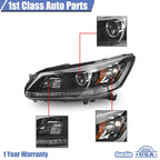 Set of 2 Halogen Headlights for Honda Accord Sedan (2013–2015)