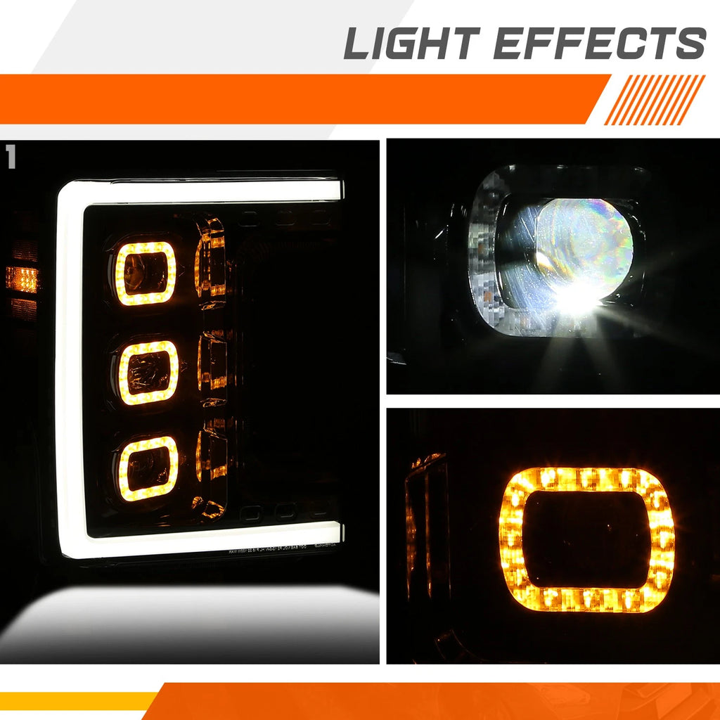 LED DRL Projector Headlights for Ford F250-F450 Super Duty (2017–2019)