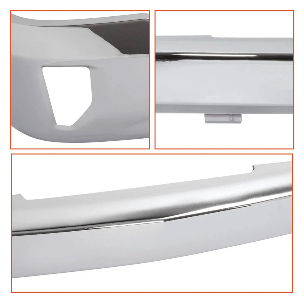 Front Bumper Face Bar for Chevy Silverado 1500 LD (2016–2019) Chrome W/ Fog Holes