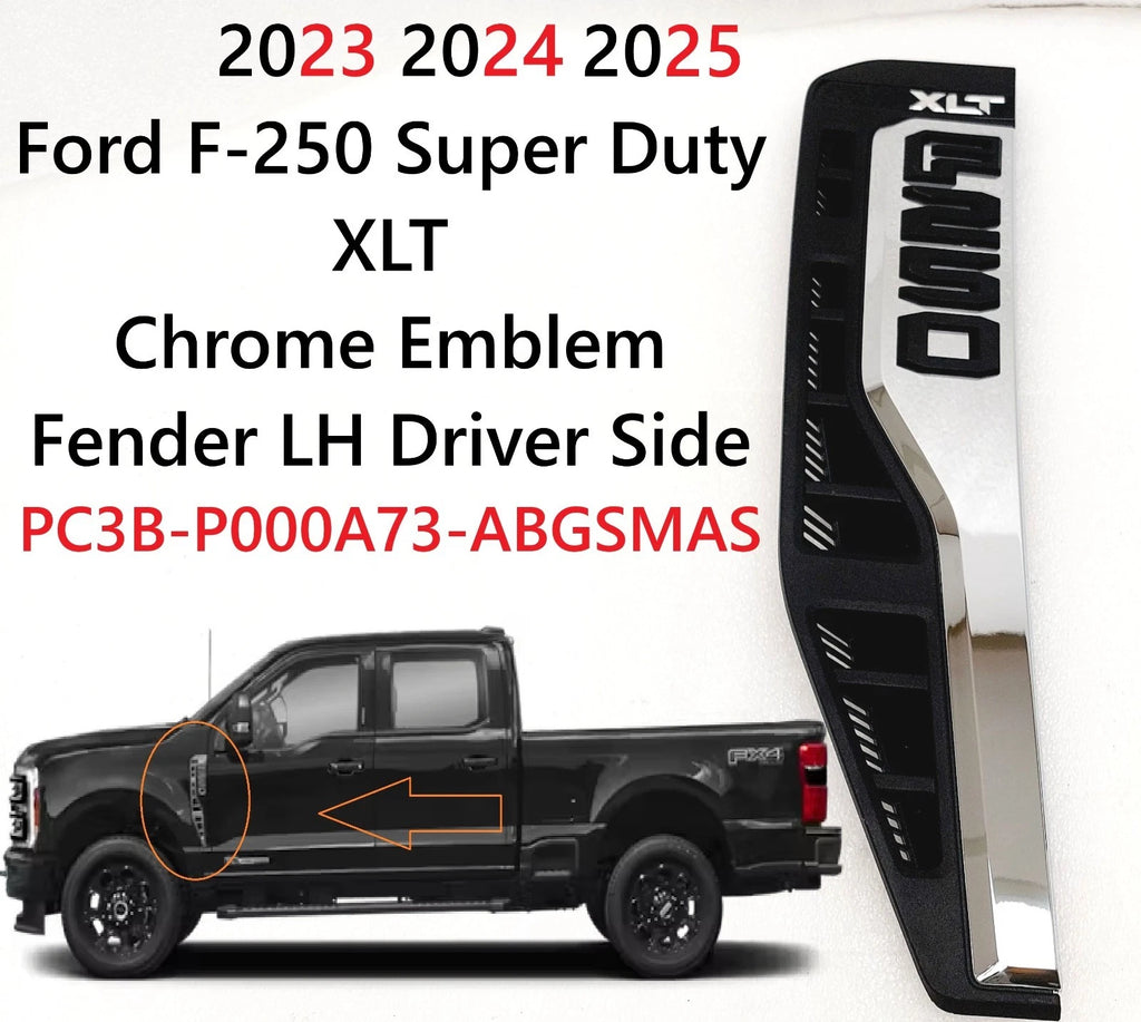 Left Side Fender Emblem for Ford F250 Super Duty XLT (2023–2025) PC3BP000A73AB