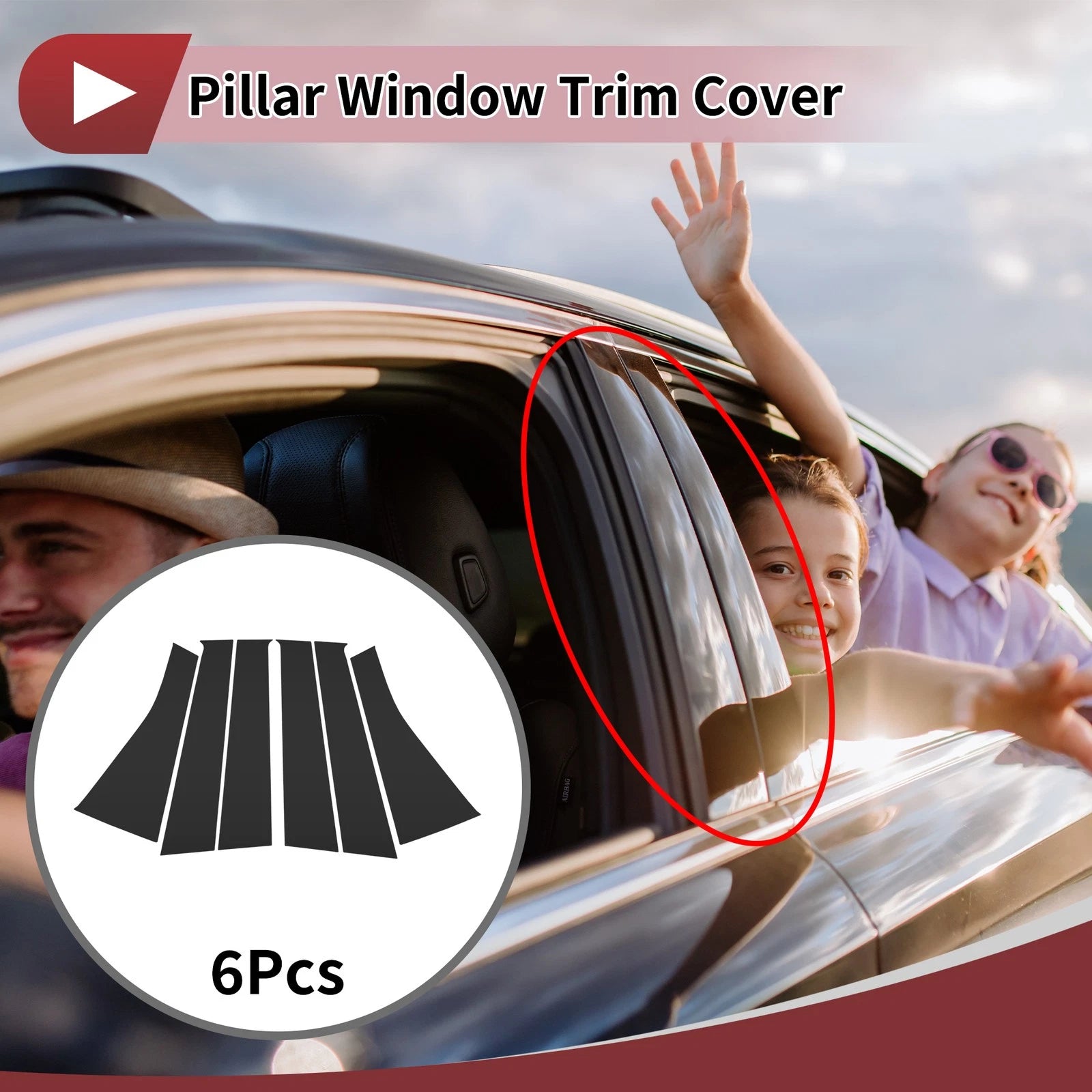 Door Pillar Window Trim for Nissan Versa Note (2014–2019) Black Left Right