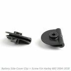 2pcs Battery Left Side Cover Clip + Screw for Harley Sportster XL883 1200 (2004–2018)