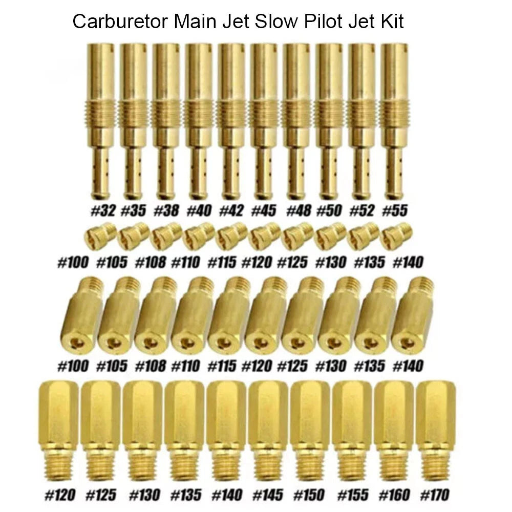 30Pcs Main Jet & 10Pcs Slow Jet Kit for PWK Keihin OKO CVK (All Years)