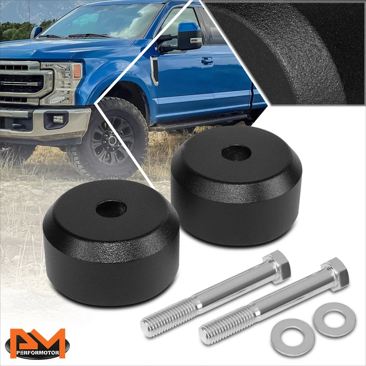 Set of 2 Aluminum Lift Spring Perch Mounting Spacers for Ford F250 F350 (2005–2022)