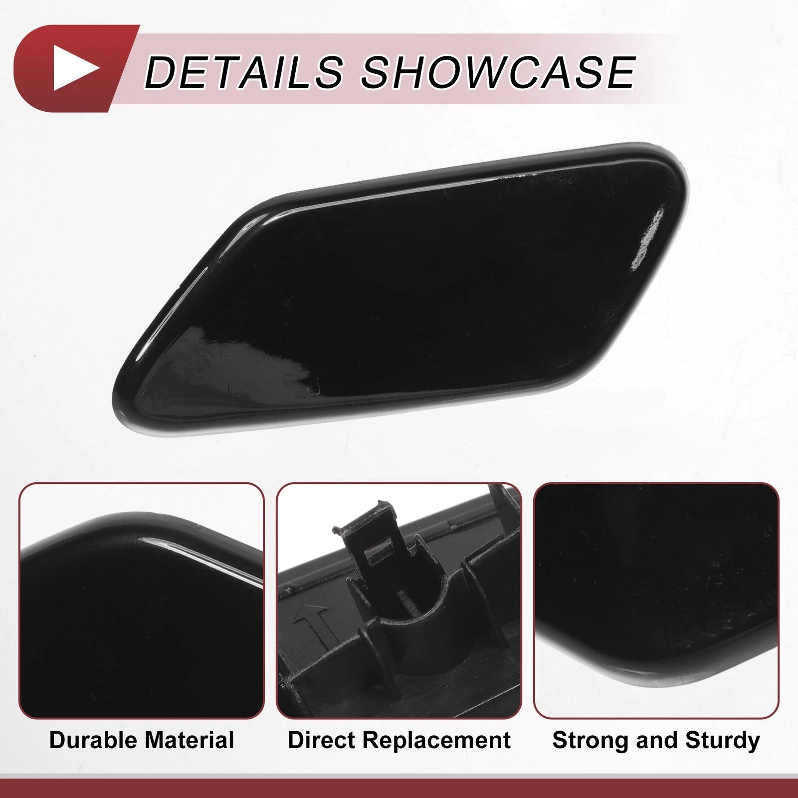 Front Left Washer Nozzle Cover Cap for Subaru XV Crosstrek (2018–2020) Black