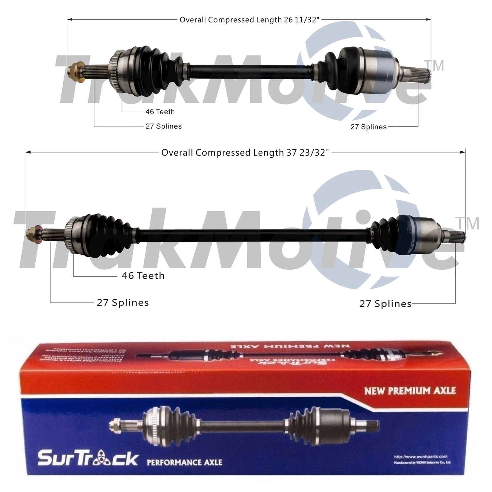 Set of 2 Front CV Axle Shafts for Kia Soul (2014–2018) 4L Automatic GAS