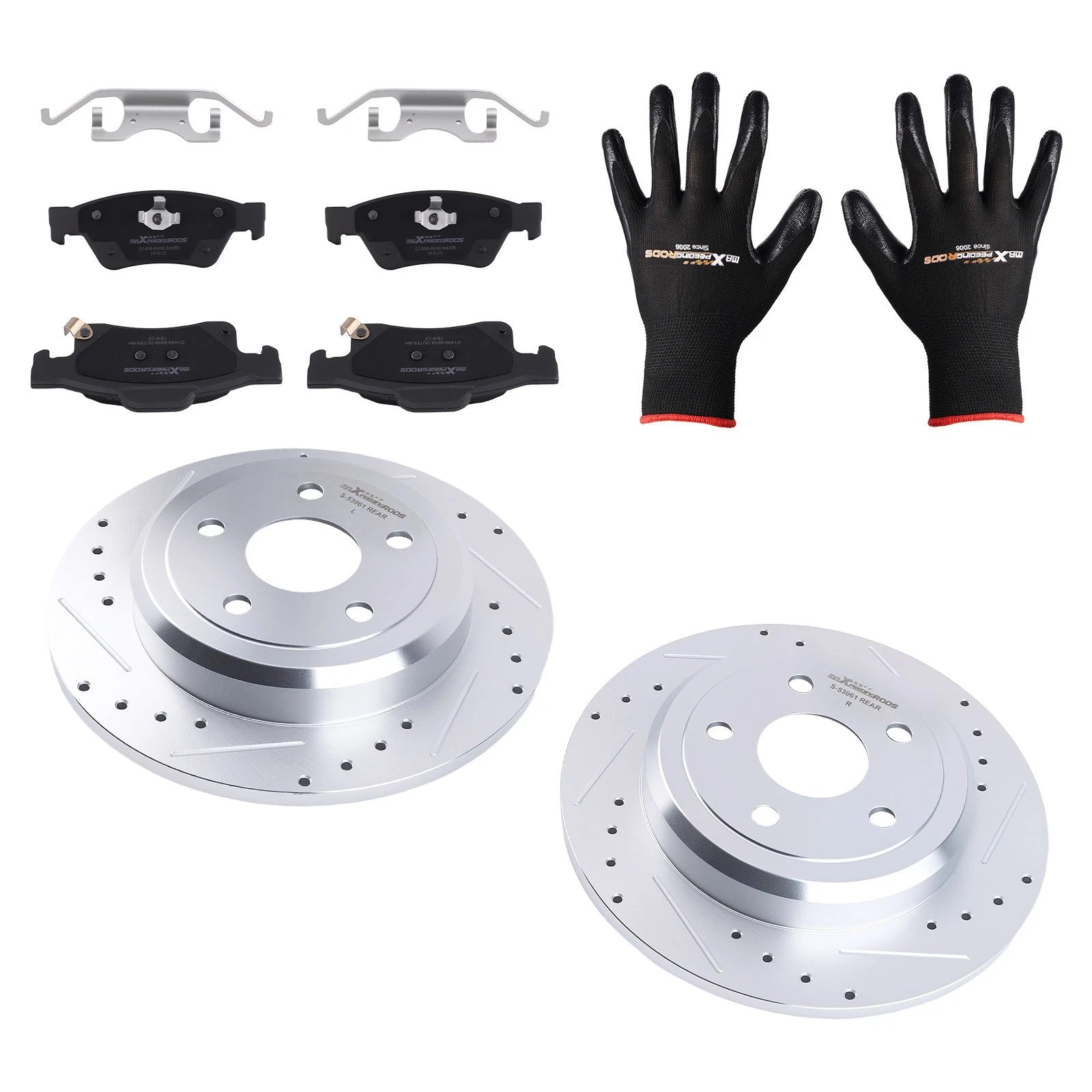 Set of 2 Rear Brake Rotors and Ceramic Pads for Jeep Grand Cherokee (2011–2020)