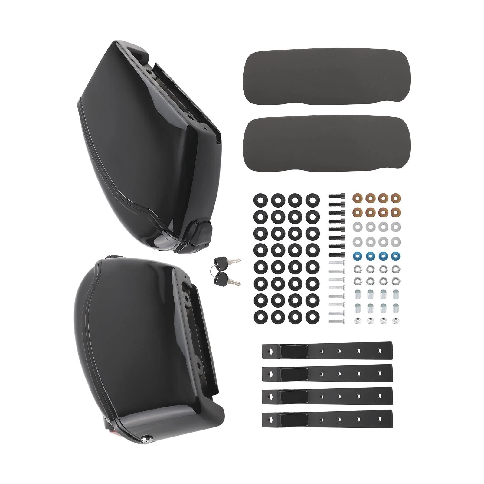 Universal Motorcycle Saddlebags with Turn Signals for Yamaha Suzuki Kawasaki
