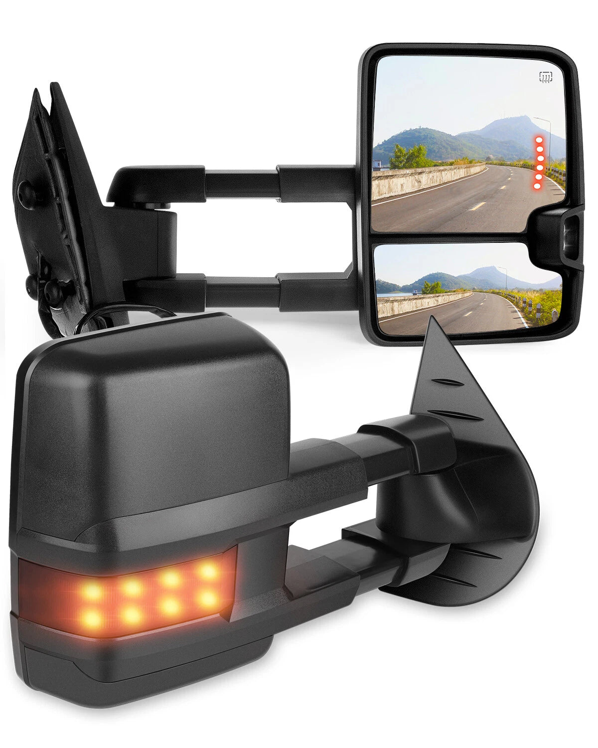 Power Heated Turn Signal Towing Mirrors for Silverado Sierra (2007-2013)