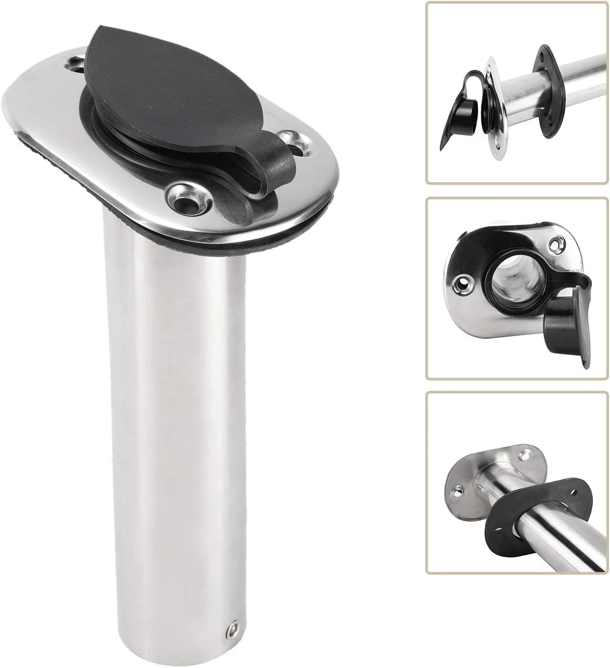 4X Stainless Steel Fishing Rod Holder for Boat (30 Degree)