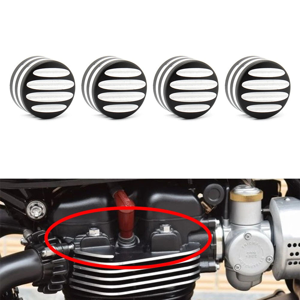 4X CNC Machined Head Bolt Cover Cap for Triumph T120 Thruxton Scrambler (2016–2023)