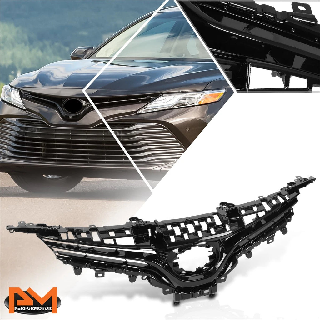 Front Upper Grille Insert for Toyota Camry XLE (2018–2020) w/Badge Slot