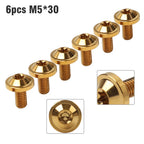 Set of 6 Alloy M5x30mm Torx Head Screws for Bike Motorcycle