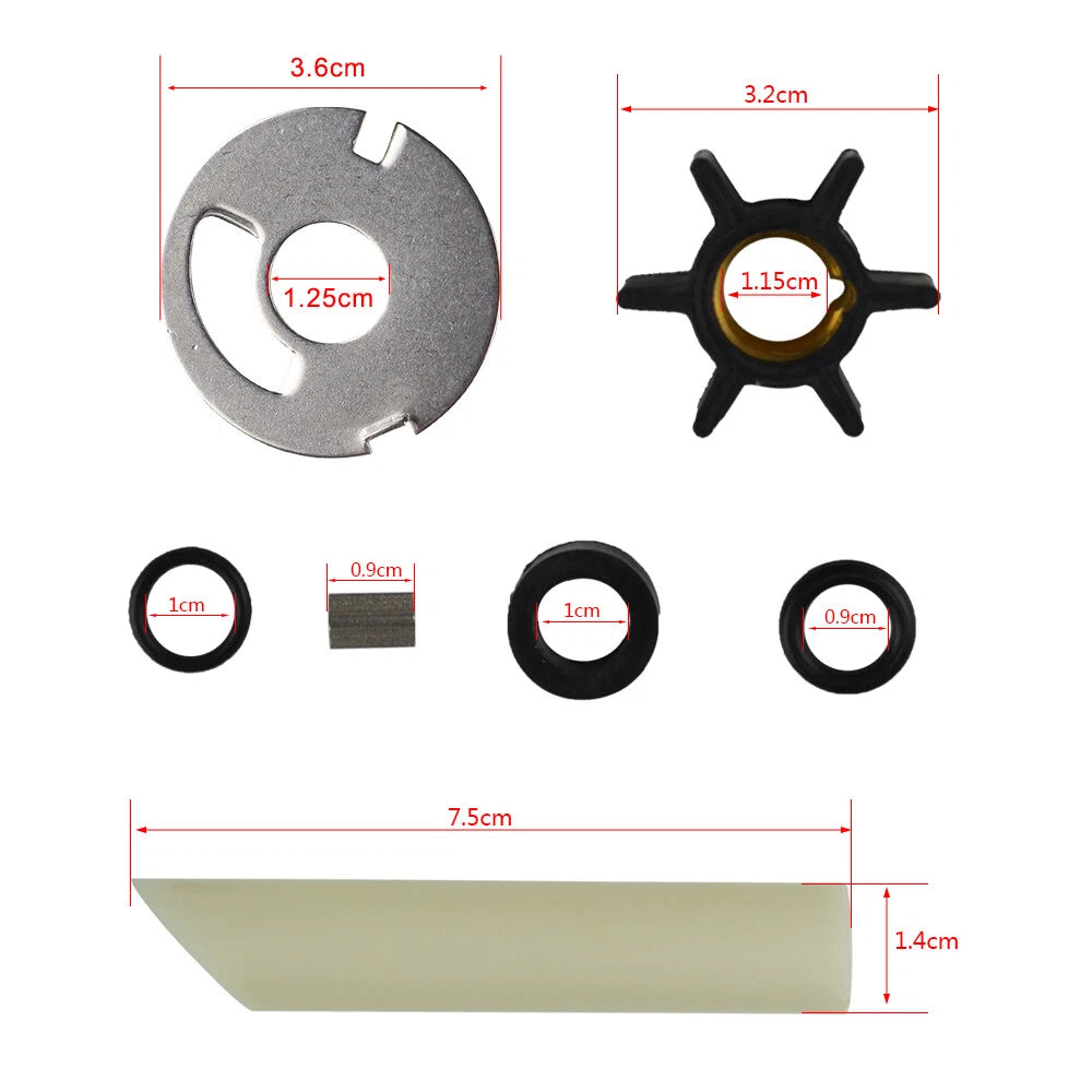 Water Pump Impeller Kit for Mercury Mariner 4-9.8HP (47-89981Q1/T1, 18-3239)