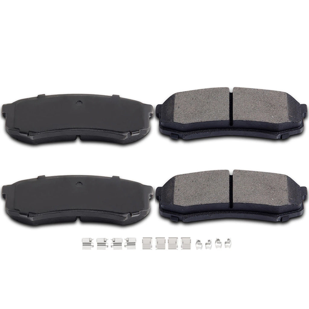 Set of 4 Drilled Slotted Brake Rotors with Ceramic Pads for Toyota Sequoia